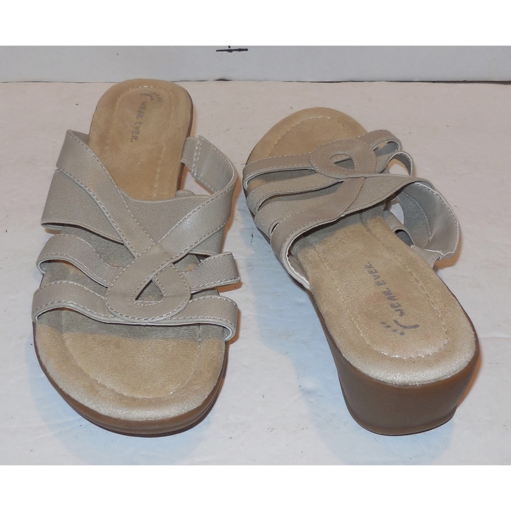 Women’s beige wear ever wedge shoes size 7.5M